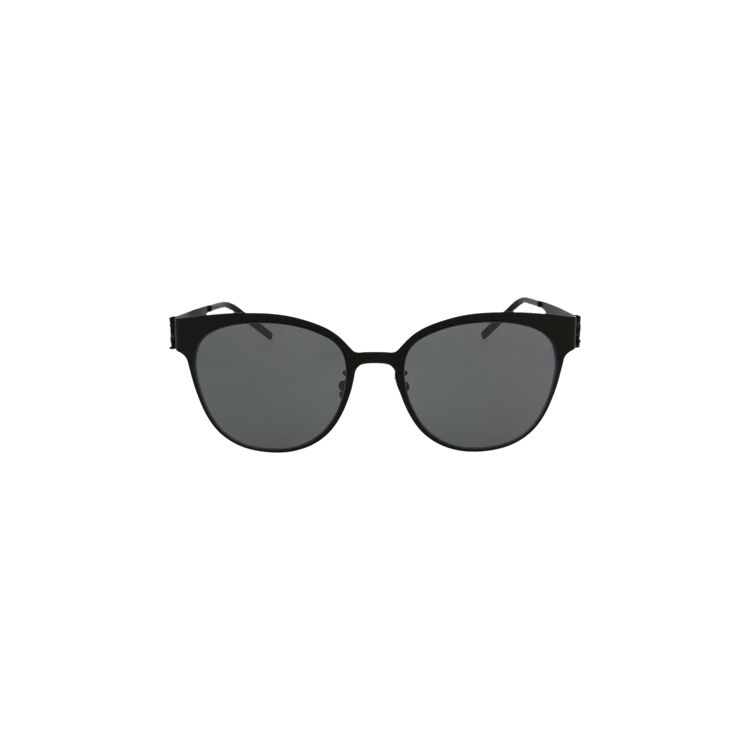 Saint Laurent Round-Frame Metal Sunglasses — Black