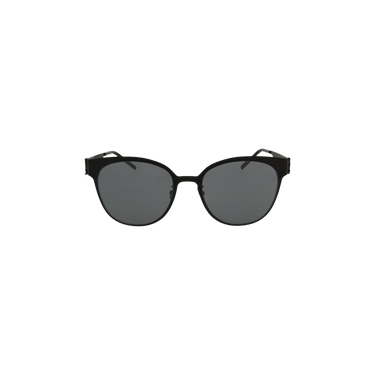 Saint Laurent Round-Frame Metal Sunglasses — Black