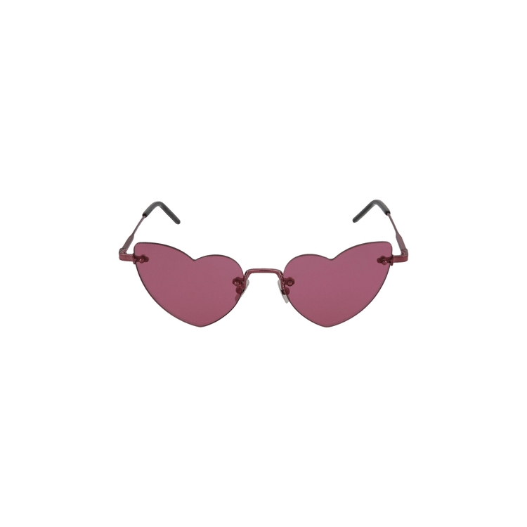 Saint Laurent Heart-Shaped Metal Sunglasses — Pink
