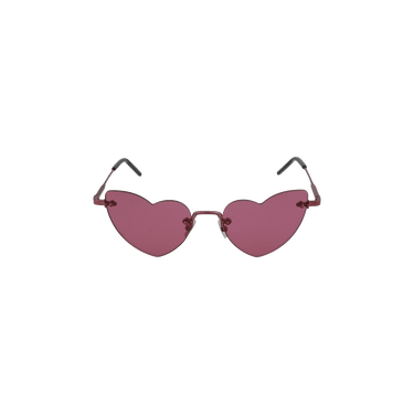 Saint Laurent Heart-Shaped Metal Sunglasses — Pink