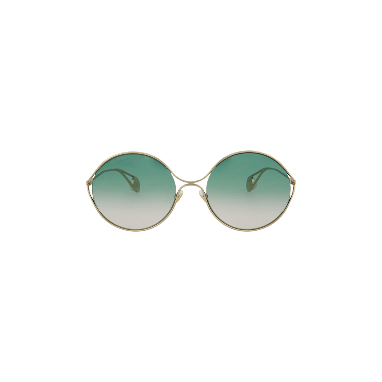 Gucci Oval Metal Sunglasses — Gold