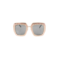 Gucci Crystal Encrusted Oversized Square Frame Sunglasses — Gold
