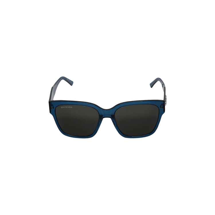 Balenciaga Clear Frame Square Sunglasses — Blue