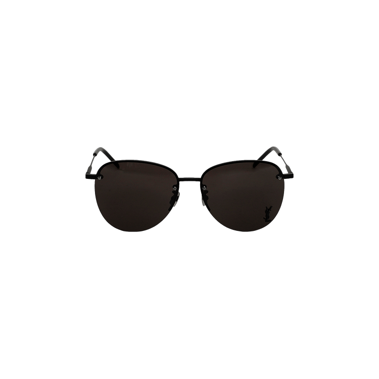 Saint Laurent Round Metal Sunglasses — Black