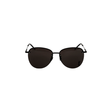 Saint Laurent Round Metal Sunglasses — Black