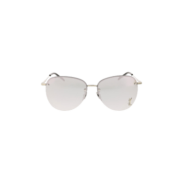 Saint Laurent Round Metal Sunglasses — Silver