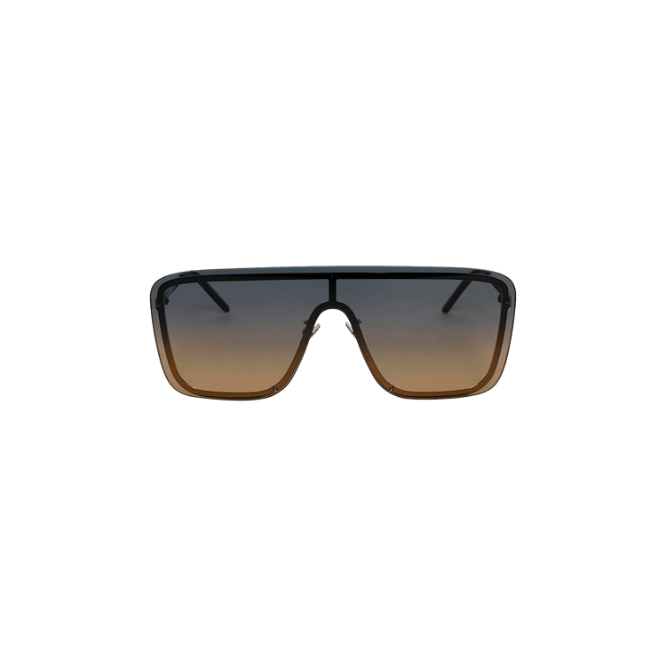 Saint Laurent Gradient Mask Sunglasses — Silver