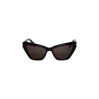 Saint Laurent Shiny Angular Cat Eye Sunglasses — Black