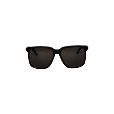 Saint Laurent Glossy Classic Rectangular Sunglasses — Black