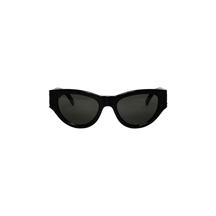 Saint Laurent Shiny Monogram Cat Eye Sunglasses — Black