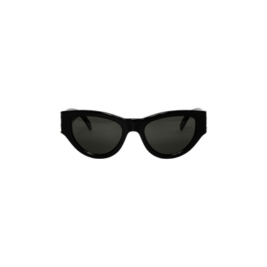 Saint Laurent Shiny Monogram Cat Eye Sunglasses — Black
