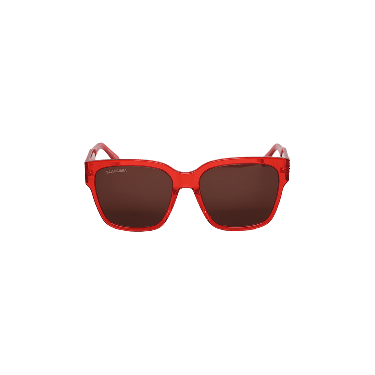 Balenciaga 99mm Shield Sunglasses — Red