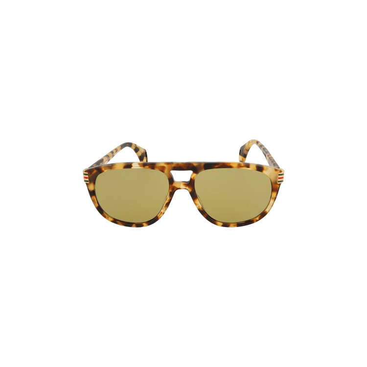 Gucci Aviator-Style Acetate Sunglasses — Tan