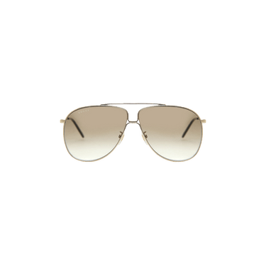 Gucci Aviator-Style Metal Sunglasses — Brown