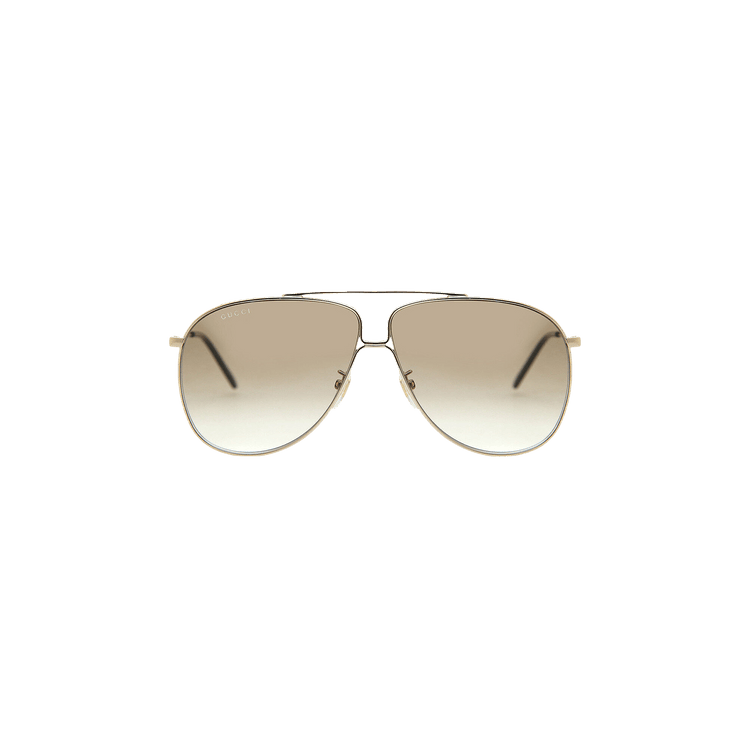 Gucci Aviator-Style Metal Sunglasses — Brown
