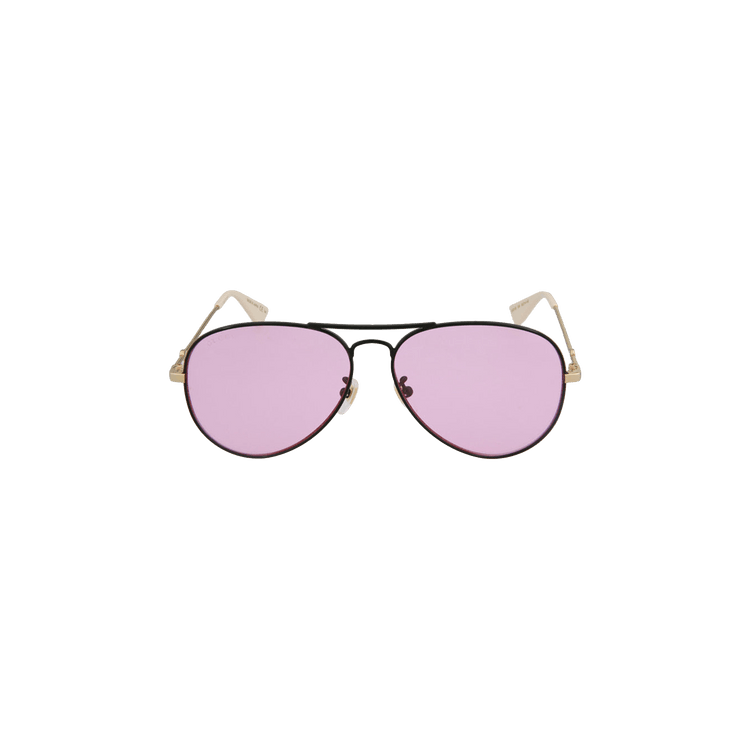 Gucci Aviator-Style Metal Sunglasses — Black