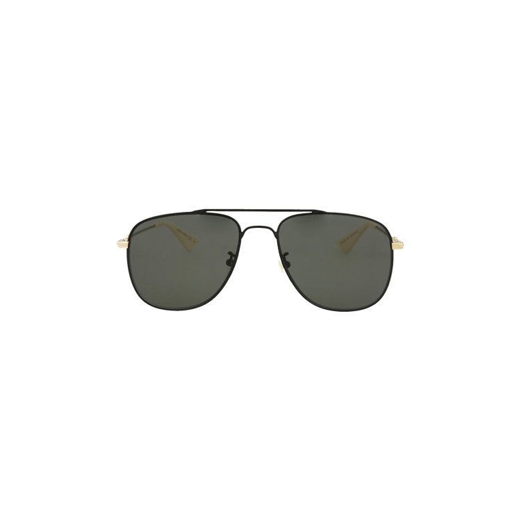 Gucci Aviator-Style Metal Sunglasses — Black