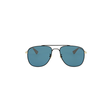 Gucci Aviator-Style Metal Sunglasses — Black