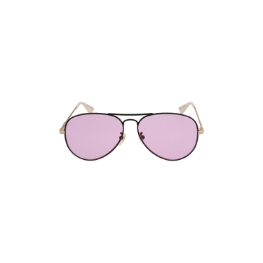 Gucci Aviator-Style Metal Sunglasses — Black