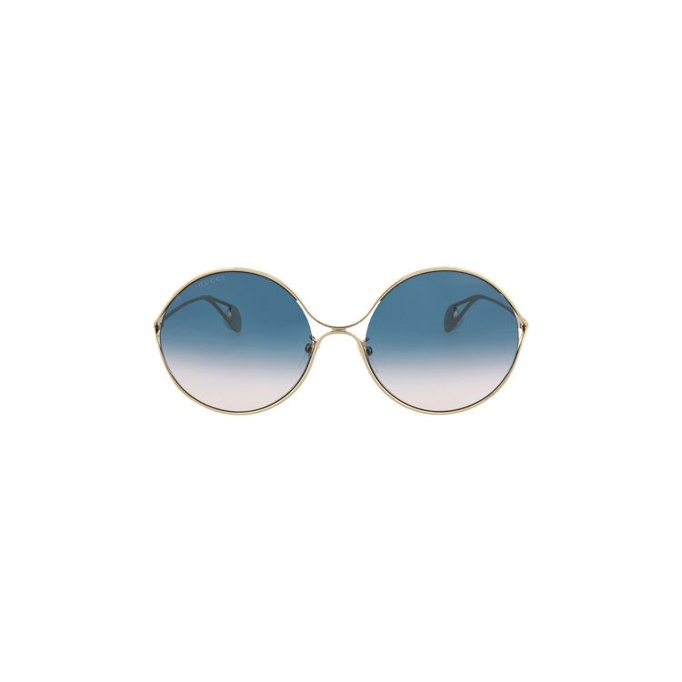 Gucci Round-Frame Metal Sunglasses — Gold