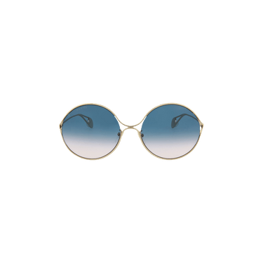 Gucci Round-Frame Metal Sunglasses — Gold