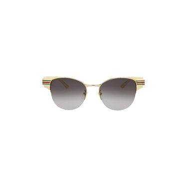 Gucci Round-Frame Metal Sunglasses — Gold