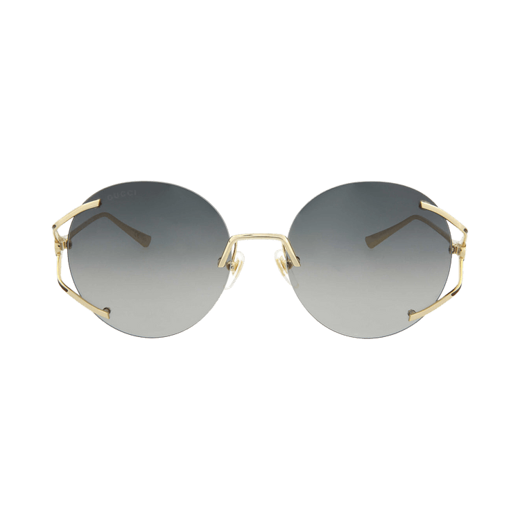 Gucci Round-Frame Metal Sunglasses — Gold