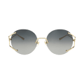 Gucci Round-Frame Metal Sunglasses — Gold
