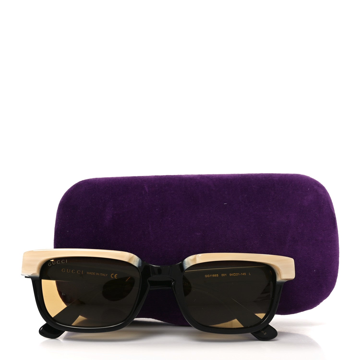 Gucci Rectangle Sunglasses — Black GG1166S