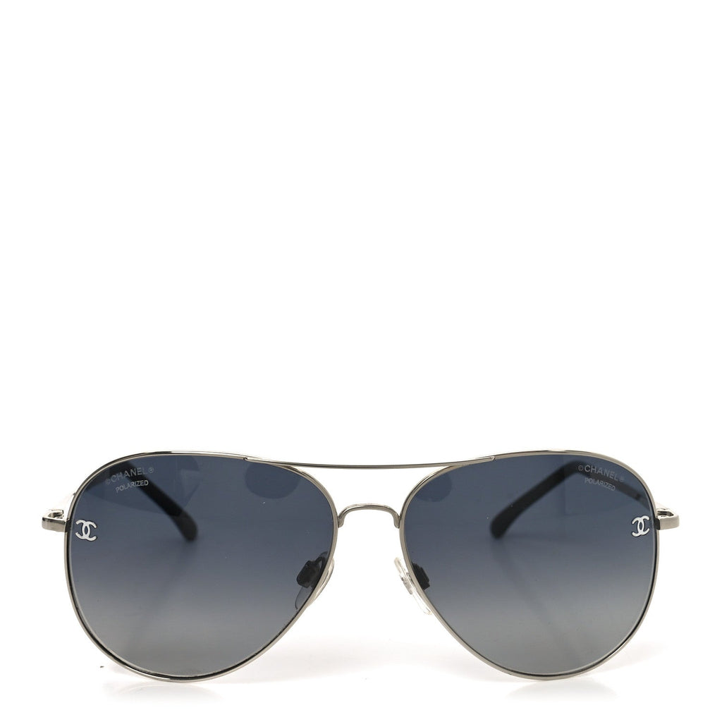 Chanel Aviator Sunglasses — Silver 4189-T