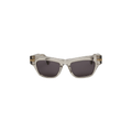 Bottega Veneta Clear Acetate Square Sunglasses — Grey