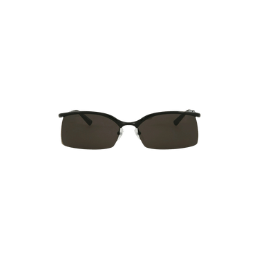 Balenciaga Rectangle-Frame Metal Sunglasses — Black