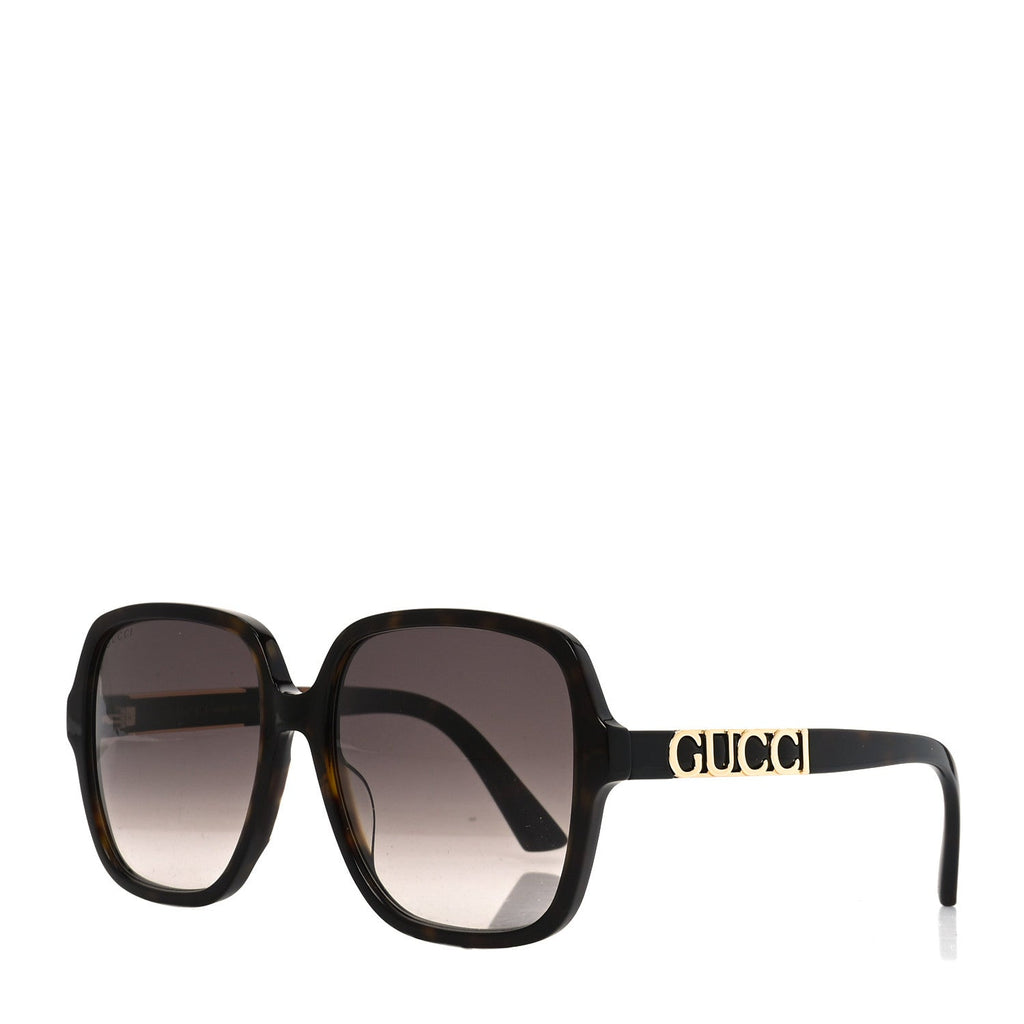 Gucci Oversized Square Sunglasses — Havana GG1189S