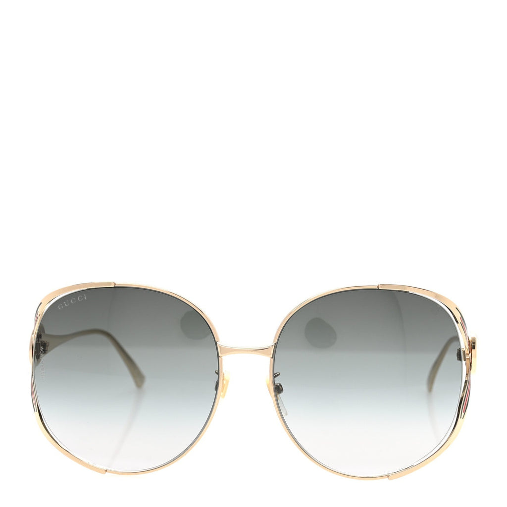 Gucci Oversized Round Sunglasses — Gold GG0225S