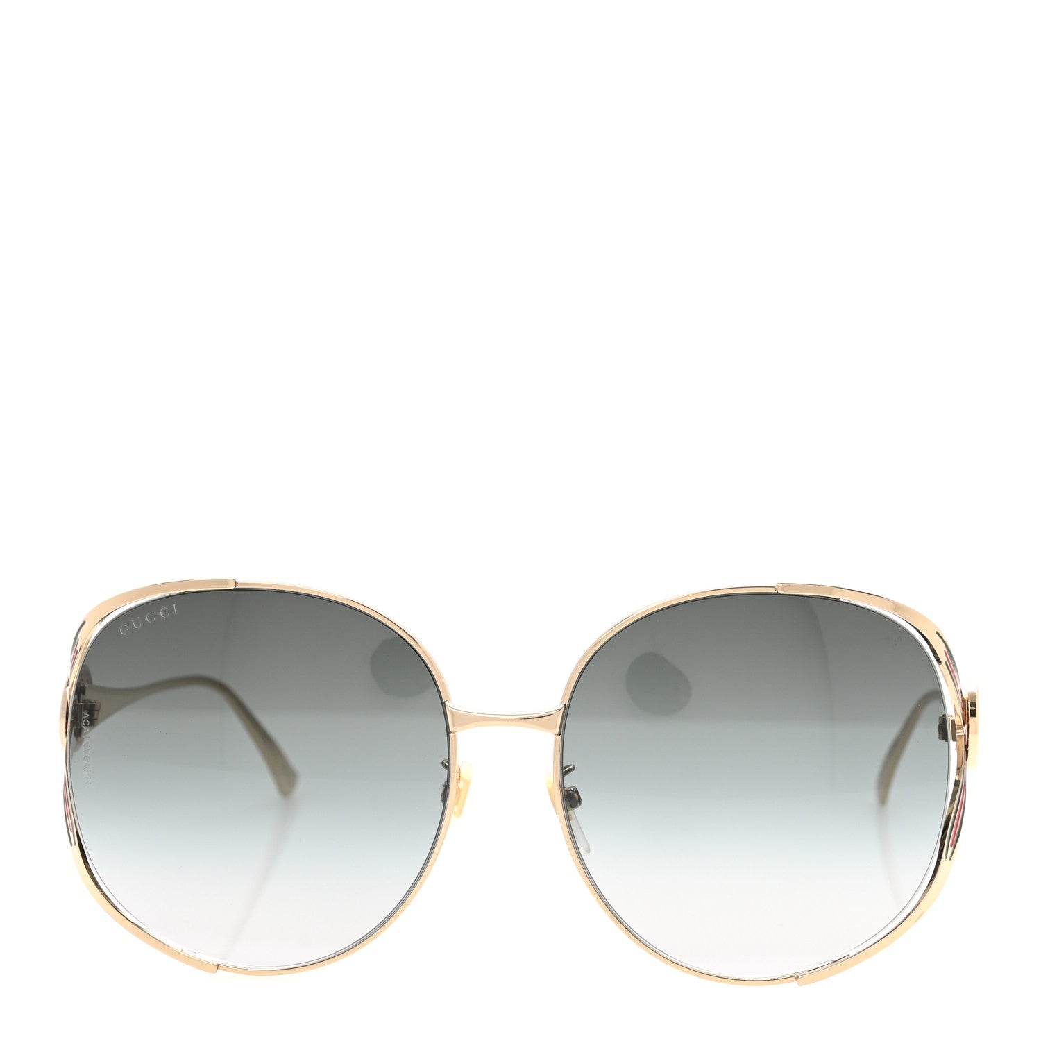 Gucci Oversized Round Sunglasses — Gold GG0225S