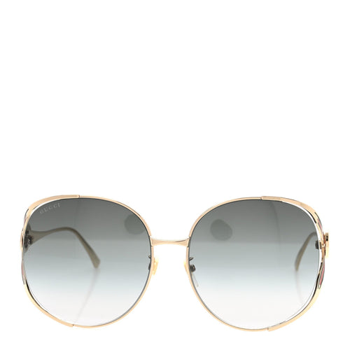 Gucci Oversized Round Sunglasses — Gold GG0225S