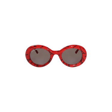 Balenciaga Panthos Frame Acetate Sunglasses — Red