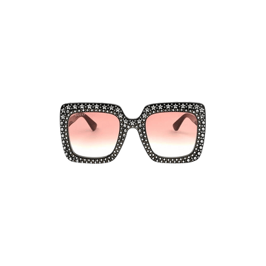 Gucci Square Frame Acetate Sunglasses — Black