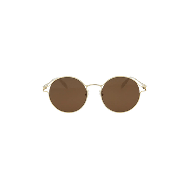 Alexander McQueen Panthos Frame Metal Sunglasses — Gold