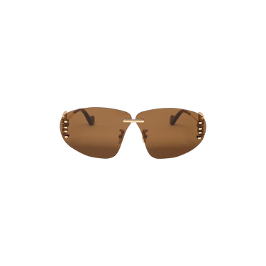 Loewe Rimless Oval Anagram Sunglasses — Brown
