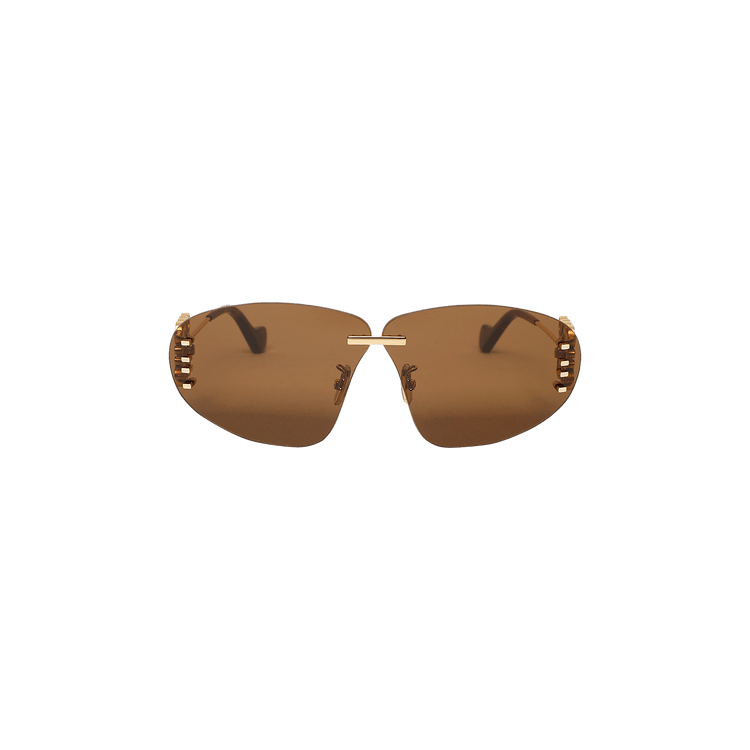 Loewe Rimless Oval Anagram Sunglasses — Brown