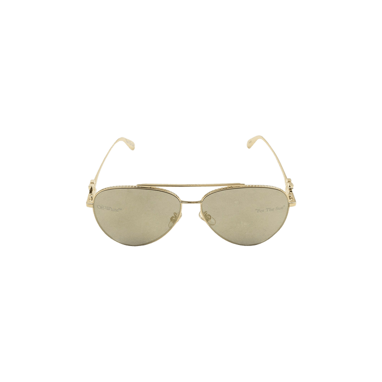 Off-White Pilot Sunglasses — Gold
