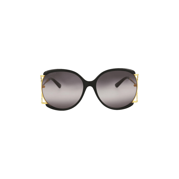 Gucci Round Frame Injection Sunglasses — Black