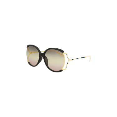 Gucci Round Frame Injection Sunglasses — Black