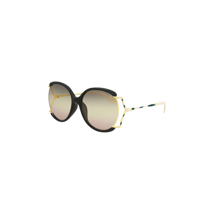 Gucci Round Frame Injection Sunglasses — Black