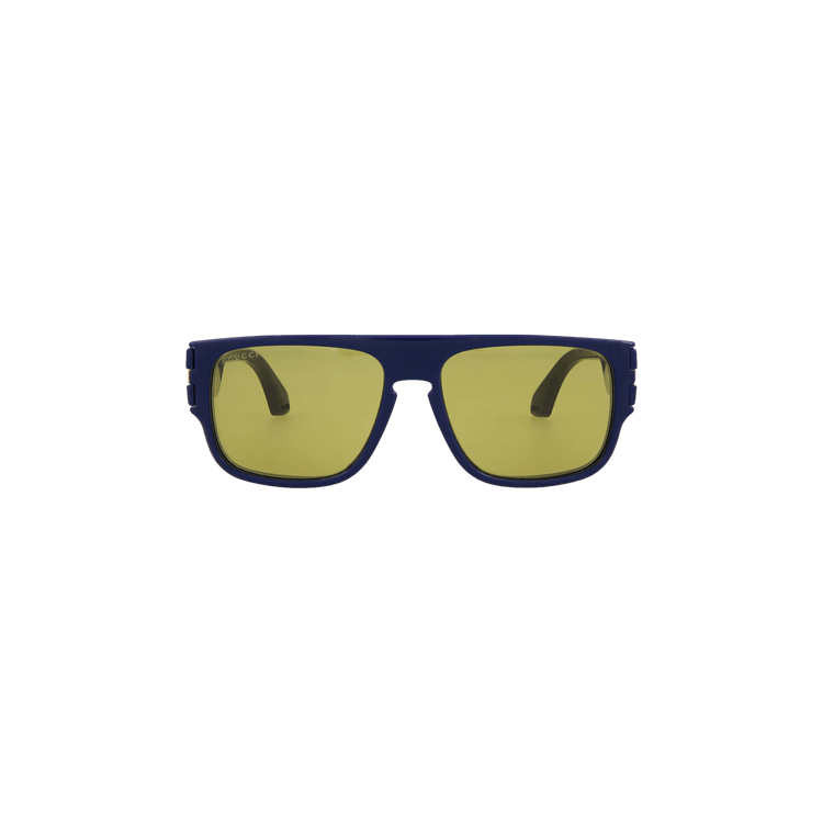 Gucci Square Frame Injection Sunglasses — Blue