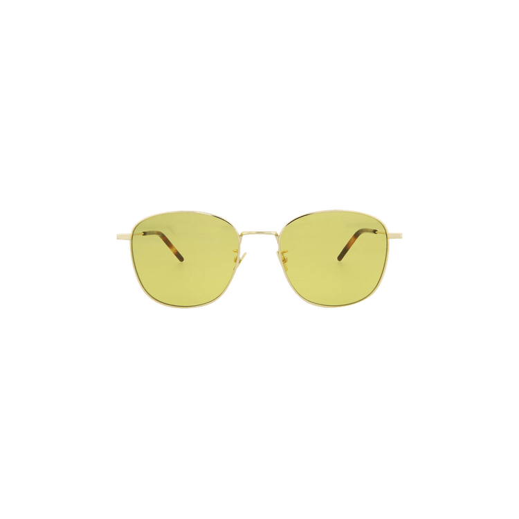 Saint Laurent Round Frame Sunglasses — Gold