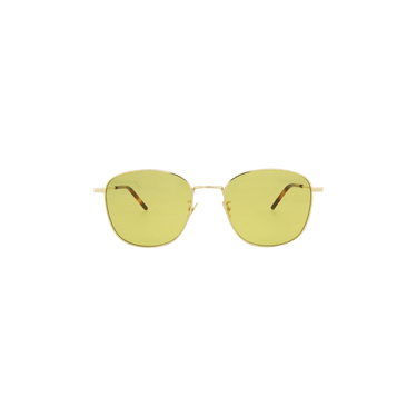 Saint Laurent Round Frame Sunglasses — Gold