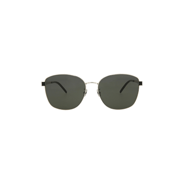 Saint Laurent Square Frame Sunglasses — Silver