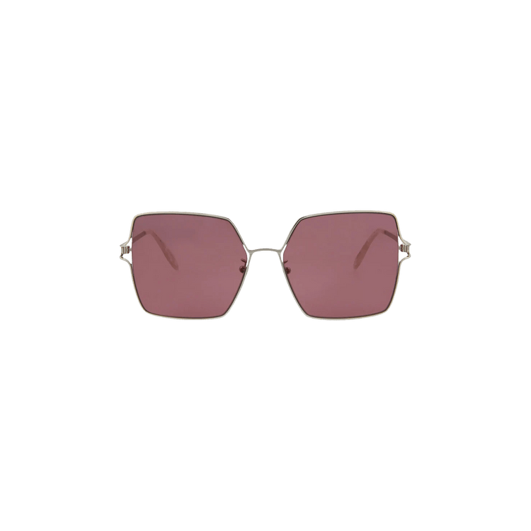 Alexander McQueen Square Frame Sunglasses — Silver